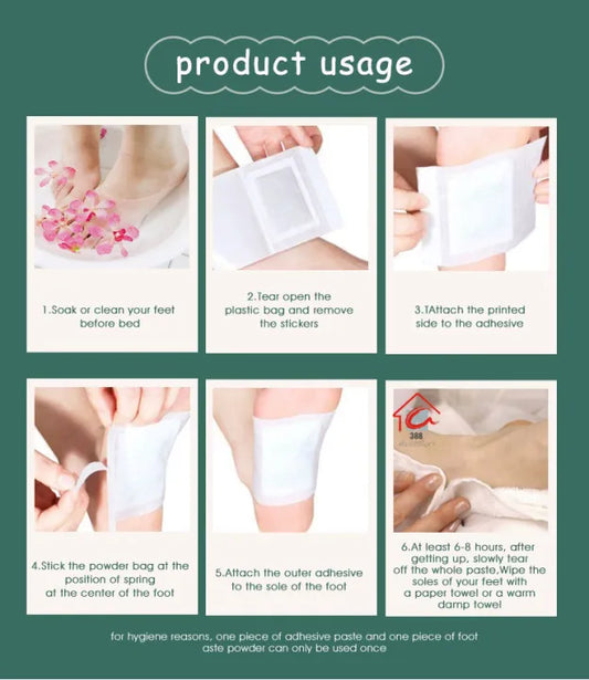 100% Merbal & Gentle Ingredient Detox Foot Pads (1 BOX = 10 PATCHES-BUY 1 GET 1 FREE)