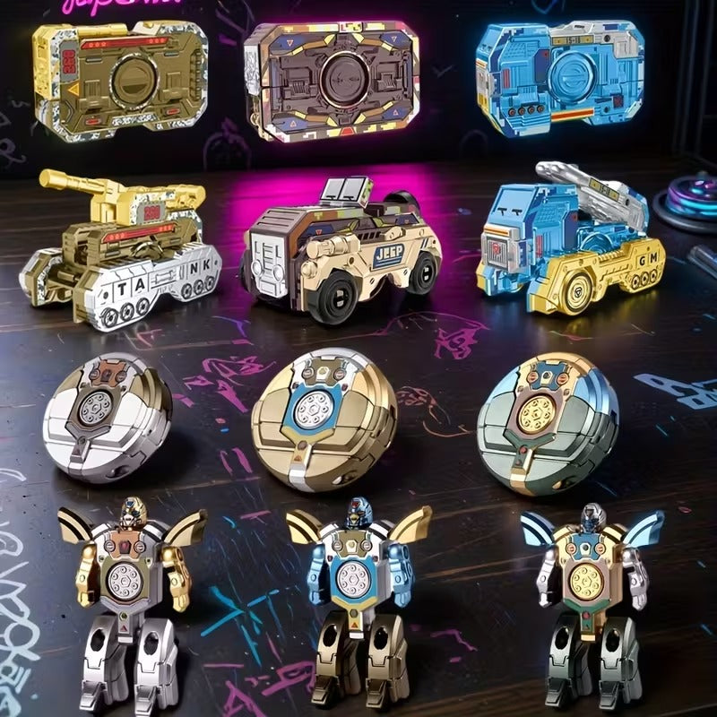6pcs Transforming Robot Finger Spinning Toy